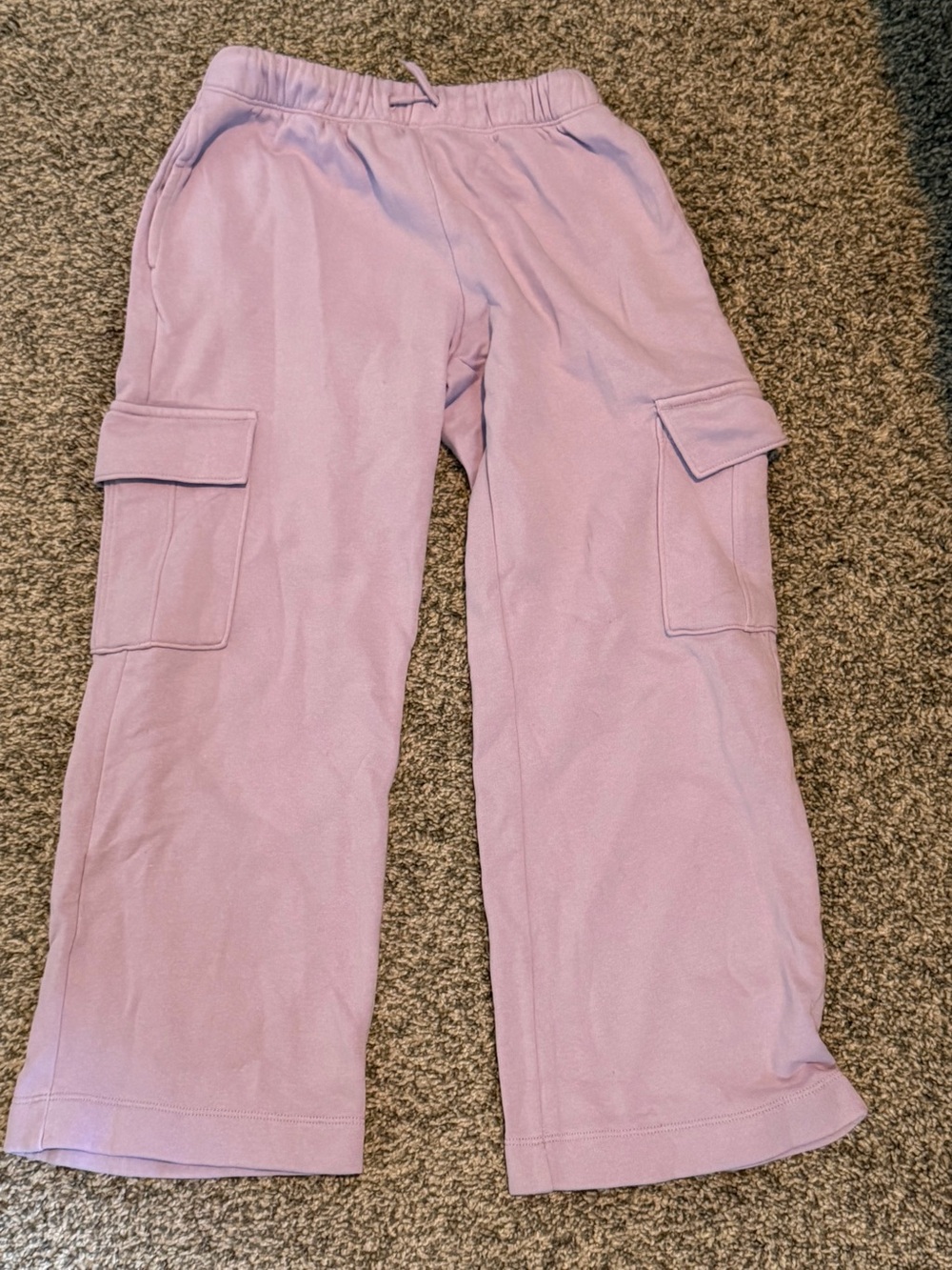 Old Navy Girls Size 8 Lavender Purple Wide Leg Cargo Sweatpants Pull On
